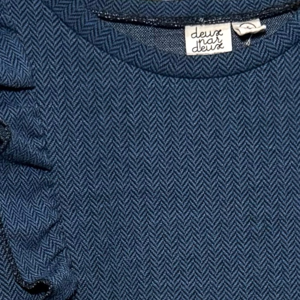 Deux par Deux Navy Ruffle Dress - Picture 2 of 6